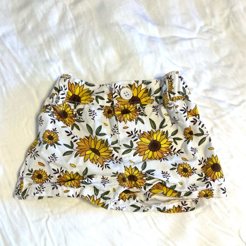 Sunflower Print Shorts 3-6 Months Baby Girl
